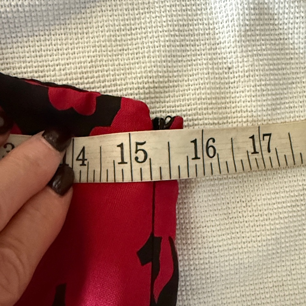Anthropologie Tibi Sweetheart Neck Red/Black Floral Strapless Midi Dress Size 4 - Picture 9 of 14